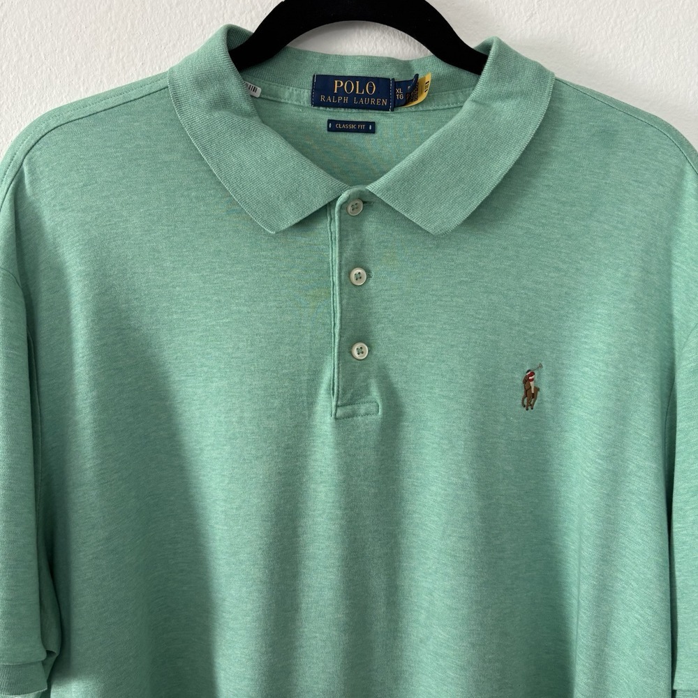 RALPH LAUREN‎ Polo Golf Green Cotton Short Sleeve Men's Polo Shirt - Size XL - Picture 2 of 9